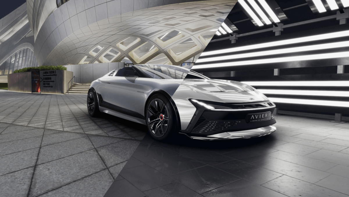 a digitally rendered car